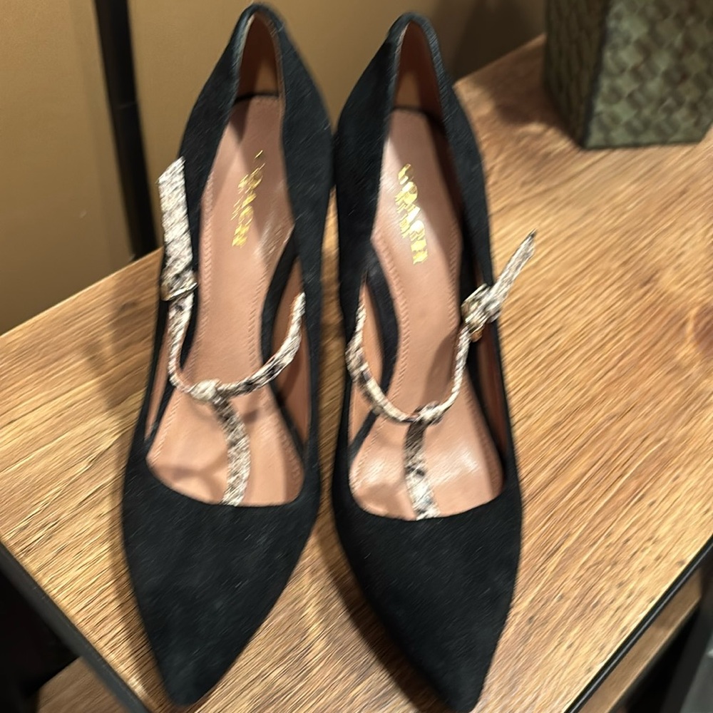 Coach Black and Snakeskin Women's Heels